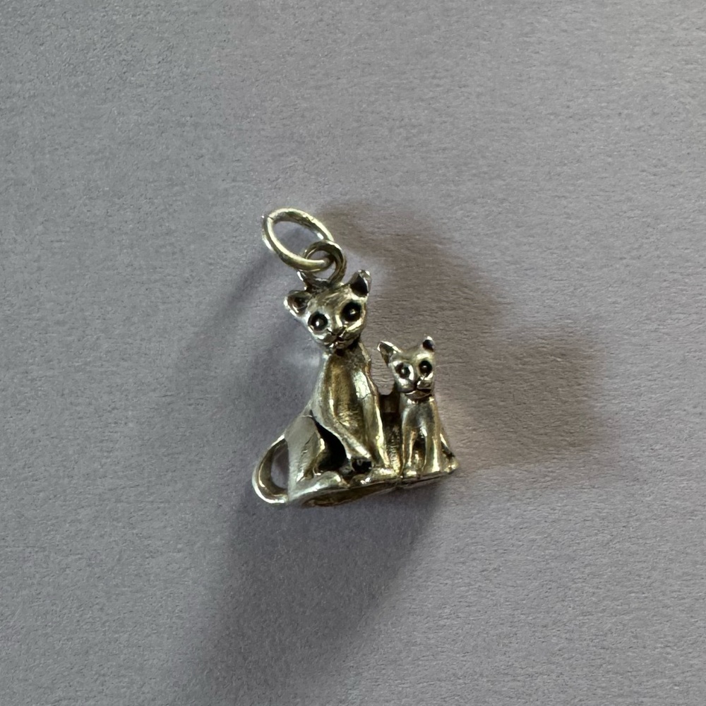 Silver Cat Charm Pendant925